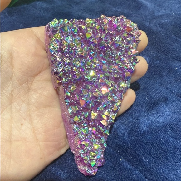 Sparkling Pink Iridescent Crystal Triangle - Picture 2 of 5